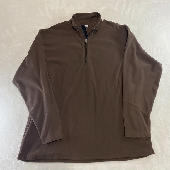 Columbia Mens XXL Long Sleeve Quarter Zip Mock Neck Outdoor Sweater Brown 2XL - Picture 1 of 10
